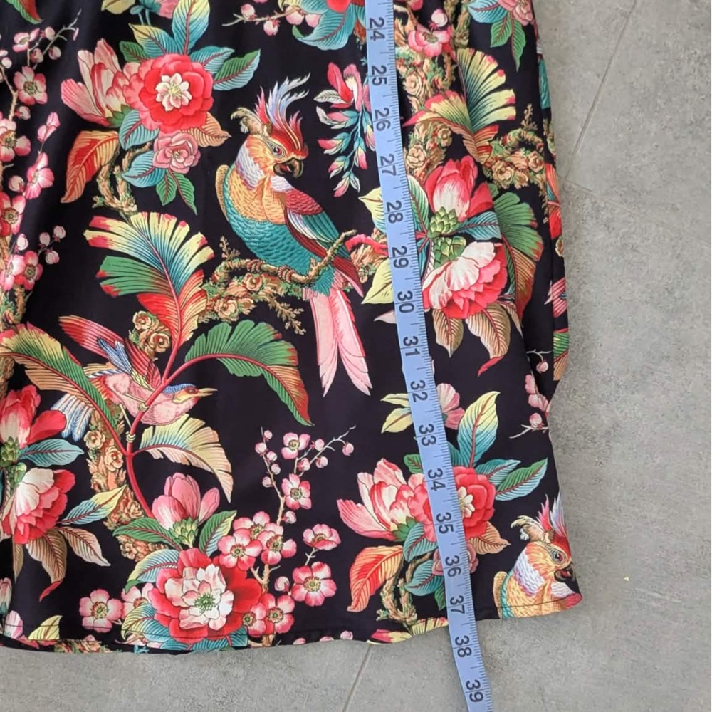 Dalia MacPhee Floral Dress XL Pleated Tie Neck Boho Romantic - Picture 12 of 13